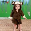 Pajamas YATFIML Children Robes Flannel Pajamas Baby Bathrobe Kids Home Wear Baby Hooded Bathrobe Bath Towel Bath Terry Bathing Robe 231031