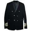 Abiti da uomo ricami oro blazer uomini badge barocco ha europeo cappotto nero chaquetas de vestir homens