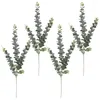 Dekoratif Çiçekler 4 PCS Gerçekçi Yapay Okaliptüs Sapları Çiçek Aranjı için Gerçek Dokunma Sahte Bitkileri Yapıyor