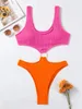 Sexiga kvinnor en bit baddräkt 2023 texturerad kvinnlig badkläder hög midja monokini Push Up Swimming Suits Beachwear Beach bodysuit Swimone Piece Suits Automotive
