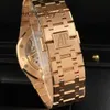 AP Swiss Luxury Wrist Watches Royal AP Oak Series 15500or All Rose Gold Black Dial Men's Fashion Leisure Business Sport Machinery Wristwatch 8ja8