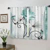 Curtain 2pc Daisy Flower Butterfly Pattern Rod Pocket Mount Digital Printed Curtains Polyester Material Suitable For Livin