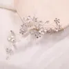 Saç klipsleri kristal rhinestone çiçek yaprağı tarak asma saç tokası kafa bandı tiara kadınlar için gelin düğün aksesuarları takılar