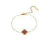 van 4/Four Leaf vanly cleefly Clover Charm Armbanden Bangle Chain 18K Gouden Agaat Schelp Parelmoer voor Vrouwen Meisje Bruiloft Sieraden geschenken Goud Individuele bloem