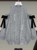 Dwuczęściowa sukienka jesienna zima dwuczęściowe zestawy damski strój dla kobiet z dzianiny z dzianki na ramię i plisowane spódnice zestawy 231031