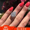Vecalon Water Drop Promise Ring 925 Sterling Silber Diamant Cz Verlobung Ehering Ringe für Frauen Braut Modeschmuck Gift346v