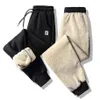 Corredores calças casuais 2022 calça de inverno masculino calças esportivas cordeiro cashmere grosso calças quentes treino bottoms moletom magro 6xl 250b