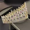 Mode Kristal Metalen Grote Kroon Bruids Tiara Roze Bruiloft Kroon Haar Sieraden Pageant Diadeem Koningin Koning Kroon W01042585
