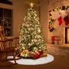 Décorations de Noël 1PC Fête de Noël Blanc Accueil Peluche Arbre Ornement Jupe Décoration Tapis pour sous