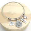 Ny ankomst rostfritt stål armband justerbar tråd Bangle Family Charms Armband Mormor gåvor smycken2974