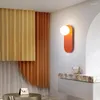 Lâmpada de parede Nordic LED minimalista vidro laranja arandelas quarto sala de estar corredor decoração luminárias estéticas