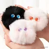 Mobiltelefonkedjan Fashion Plush Cartoon Cute Hairy Plush Cat Ball Chain Doll Toy Pendant Key Chains School Bag Bag Phone Ornament Keyring R231031