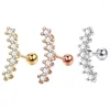 Stud Oorbellen 1PC Rvs Knus Voor Vrouwen Trend Kristal Kraakbeen Oor Ringen Zilver Kleur Piercing Sieraden Groothandel