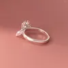 Cluster Rings Creative Ins Style Hollow Bow Silver Plated Personality Sweet Girl Heart Uquisite Opening Tyb325