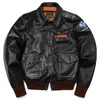 Men's Leather Faux Classic A 2 Type Horsehide Us Air Force Genuine Jacket Vintage Cloth Flight Retro Motorcycle Coat A2 Style 231031