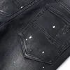 Trendy Black Stretch Skinny Men's Jeans Spring Autumn Ripped Patch Streetwear Slim Fit Holes Punk Denim Cotton Pants