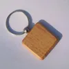 Keychains Wholesale 200pcs Blank Wooden Key Chain Square Carving DIY Gift 1.6''-