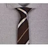 Bow Ties Fashion Formal Neck Tie For Men Business Suit Work Necktie Design Men's 6CM Slim Ties Male Brwon Striped Tie With Gift Box 231031