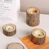 Candle Holders Wood Color Bark Wooden Stake Candlestick Mini Tea Stand Po Props Table Nightstand Homestay Decoration Atmosphere