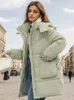 Womens Down Parkas Winter Parka Vintage Warm Jacket White Padded Thick Oversize Black Quilted Femme Coat with Hood for Women 231031