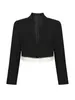 Costumes pour femmes Design de mode Chic été élégant bureau femmes costume noir formel diamant gland manteau court Blazer veste dame Mujer vêtements d'extérieur