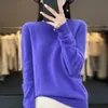 Kobiety swetry kobiety w 100% czysty wełniany merynosowy sweter jesienne zima moda o nokół Top kaszmirowy ciepłe pullover szwu bez zwięcia ubrania 231031