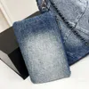 Channel 22 Denim Grand Shopping Bag Tote Travel Designer Donna Sling Body Borsa più costosa con catena Sier Gabrielle Quilted6