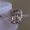 choucong Dazzling Lady's White Diamonique Серебряное обручальное кольцо 925 пробы размер 5-10 Gift288B