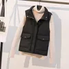 Kvinnors västar ärmlös jacka Vest Coat för kvinna Stand Collar Slim Gilet Pocket -knapp vadderad vinter Keep Wart Waistcoat