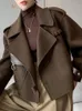 Damen-Trenchcoats, Damen-Herbstmantel, Taschen, solide, lockere, kurze Jacken, Damen-Wollmischungen, High-Street-Frühlings-Wollmäntel für Damen 231030