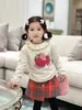 Jersey para niños, suéteres de invierno para niñas, suéteres bonitos de fresa, ropa de punto para niños pequeños