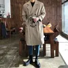 Casacos de Trench Masculinos 2023 Moda Homens Casual Business Casaco Sólido Casaco Masculino Estilo Manga Comprida Turn-down Collar Jacket A94