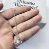 Designer Viviane Westwood Western Kaiser Witwe Voller Diamant Saturn Perle Pendant Halskette Licht Luxus kleiner Kreuz hohl Planet Kragenkette