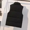 Kvinnors västar ärmlös jacka Vest Coat för kvinna Stand Collar Slim Gilet Pocket -knapp vadderad vinter Keep Wart Waistcoat