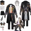 Honkai Star Rail Cosplay Trailblazer Caelus Wig Anime Game Male Thrench Pants Outfit Helloween Masquerade Costume Set