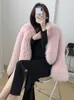 Womens Fur Faux Women Winter Fake Fox Jackets Pink Plush Warm Coats Autumn Fashion Casual Thick Mink Outwears 231031