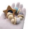 Texters oyuncakları Coskiss Bebek Bakım Bilezikleri Ahşap Teether Tığ işi çiğneme Diş çıkarma çıngırtı oyuncak Montessori 231031