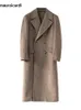 Misto lana da uomo Mauroicardi Autunno Inverno Lungo caldo verde Polo Cappotto da uomo doppio petto Fresco lusso elegante stile inglese soprabito 231031