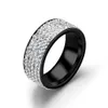 Anneaux de mariage BONLAVIE 5 rangées d'explosions diamant complet bijoux en acier titane bague pour hommes Black285q