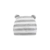 Bonnet en coton pour nouveau-né de 0 à 3 mois, Bonnet d'oreille d'ours mignon pour bébé, couvre-chef Turban, chapeau doux et solide imprimé étoile, chapeau blanc pour bébés