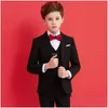 Suits Boys Black 007 Suit Kids Formal Blazer Clothing Set Gentleman Children Day Graduation Chorus Performance Dress Costume Drop Deli Dhb7O