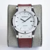 Luksusowy automatyczny zegarek mechaniczny ze stali nierdzewnej Automatyczne kalendarz Sapphire lustro cowhide gumowy pasek 42 mm czarny talerz rozmiar 14 klasyczny kolor