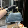 Clip Handbags Purse Tote Shopping Bag Genuine Leather Hard Handle Removable Strap Dinner Crossbody Bags Golden Hardware Buckle Women Plain Handbag