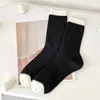 Chaussettes en coton pour femmes, 5 paires, couleur unie, Tube central, filles, Style japonais, mignon Kawaii, été, coton, bateau de sport Harajuku