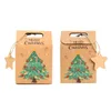 Christmas Decorations Treat Bag With Tags 6pcs Kraft Paper Cookies Candy Gift Bags For 2024 Party Home Decor Packing Supply