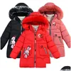 Down Coat Baby Girl Clothes 3-12 Years Old Winter Padded Jacket Warm Fashion Childrens Hooded Girls Faux Fur 211025 Drop Delivery Kids Dhg5C
