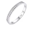 Anel de noivado feminino pequeno zircônia diamante meia eternidade aliança de casamento sólida 925 prata esterlina promessa anéis de aniversário r012264l