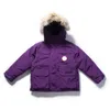 Designer Gänsedaunenjacke Kanada Kind Winter Warme Baby Pufferjacke Kanadische Gans Kapuze Pelzkragen Kind Warmer Mantel 100 cm - 150 cm