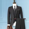 Abiti da uomo con pantaloni da uomo 3 pezzi set abiti slim fit per sposo matrimonio gentiluomo blazer con un bottone gilet pantaloni da uomo business suite W276W