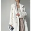 Robe d'hiver en fourrure pour femmes, manteau une pièce en vison, Long, épais, haut de gamme, confortable, ample, à la mode, 2023